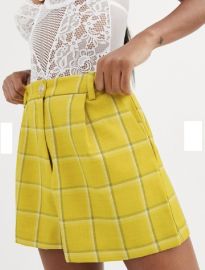 ASOS DESIGN yellow check suit shorts   ASOS at Asos